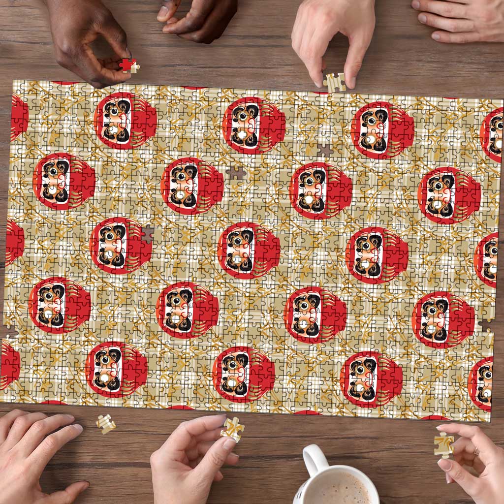 Japanese Daruma Doll Puzzle Palaka With Seamless Bamboo Pattern LT14 - Polynesian Pride