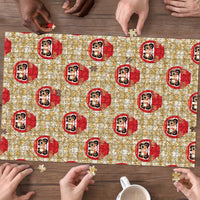 Japanese Daruma Doll Puzzle Palaka With Seamless Bamboo Pattern LT14 - Polynesian Pride