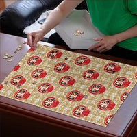Japanese Daruma Doll Puzzle Palaka With Seamless Bamboo Pattern LT14 - Polynesian Pride
