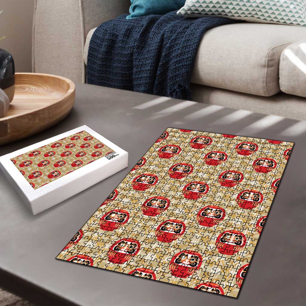 Japanese Daruma Doll Puzzle Palaka With Seamless Bamboo Pattern LT14 - Polynesian Pride