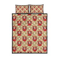 Japanese Daruma Doll Quilt Bed Set Palaka With Seamless Bamboo Pattern LT14 - Polynesian Pride