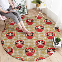 Japanese Daruma Doll Round Carpet Palaka With Seamless Bamboo Pattern LT14 - Polynesian Pride
