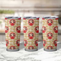 Japanese Daruma Doll Tumbler Cup Palaka With Seamless Bamboo Pattern LT14 - Polynesian Pride