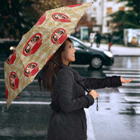 Japanese Daruma Doll Umbrella Palaka With Seamless Bamboo Pattern LT14 - Polynesian Pride
