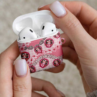Japanese Daruma Doll Palaka AirPods Case Cherry Blossoms With Shell Lei LT14 - Polynesian Pride