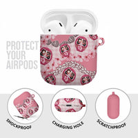 Japanese Daruma Doll Palaka AirPods Case Cherry Blossoms With Shell Lei LT14 - Polynesian Pride