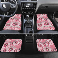 Japanese Daruma Doll Palaka Car Mats Cherry Blossoms With Shell Lei LT14 Set 4pcs Pink - Polynesian Pride