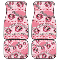 Japanese Daruma Doll Palaka Car Mats Cherry Blossoms With Shell Lei LT14 - Polynesian Pride