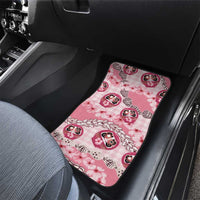 Japanese Daruma Doll Palaka Car Mats Cherry Blossoms With Shell Lei LT14 - Polynesian Pride
