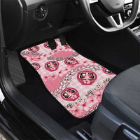 Japanese Daruma Doll Palaka Car Mats Cherry Blossoms With Shell Lei LT14 - Polynesian Pride