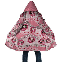 Japanese Daruma Doll Palaka Cloak Cherry Blossoms With Shell Lei LT14 Unisex Pink - Polynesian Pride