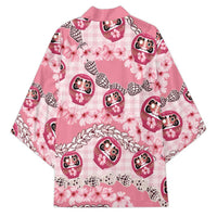 Japanese Daruma Doll Palaka Kimono Cherry Blossoms With Shell Lei LT14 - Polynesian Pride