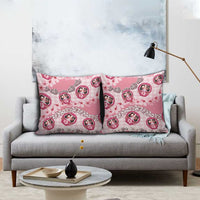 Japanese Daruma Doll Palaka Pillow Cover Cherry Blossoms With Shell Lei LT14 - Polynesian Pride