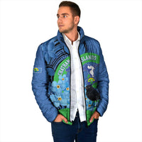 New Zealand Chatham Islands Padded Jacket Wharekauri Forget Me Not With Black Robin LT14 - Polynesian Pride