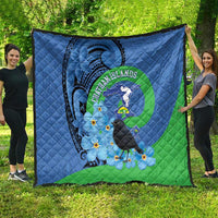 New Zealand Chatham Islands Quilt Wharekauri Forget Me Not With Black Robin LT14 - Polynesian Pride