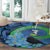 New Zealand Chatham Islands Round Carpet Wharekauri Forget Me Not With Black Robin