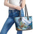 New Zealand South Island Leather Tote Bag Te Waipounamu Aoraki Kea Bird