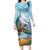 New Zealand South Island Long Sleeve Bodycon Dress Te Waipounamu Aoraki Kea Bird