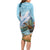 New Zealand South Island Long Sleeve Bodycon Dress Te Waipounamu Aoraki Kea Bird