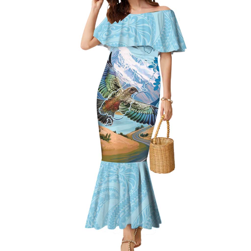 New Zealand South Island Mermaid Dress Te Waipounamu Aoraki Kea Bird