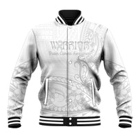 Polynesia Brain Cancer Awareness Baseball Jacket In May We Wear Grey LT14 Unisex White - Polynesian Pride