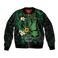 Polynesia Mental Health Awareness Bomber Jacket Green Ribbon Be Kind To Your Mind LT14 Unisex Green - Polynesian Pride