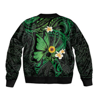 Polynesia Mental Health Awareness Bomber Jacket Green Ribbon Be Kind To Your Mind LT14 - Polynesian Pride