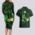 Polynesia Mental Health Awareness Couples Matching Long Sleeve Bodycon Dress and Hawaiian Shirt Green Ribbon Be Kind To Your Mind