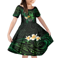 Polynesia Mental Health Awareness Kid Short Sleeve Dress Green Ribbon Be Kind To Your Mind LT14 KID Green - Polynesian Pride