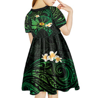 Polynesia Mental Health Awareness Kid Short Sleeve Dress Green Ribbon Be Kind To Your Mind LT14 - Polynesian Pride