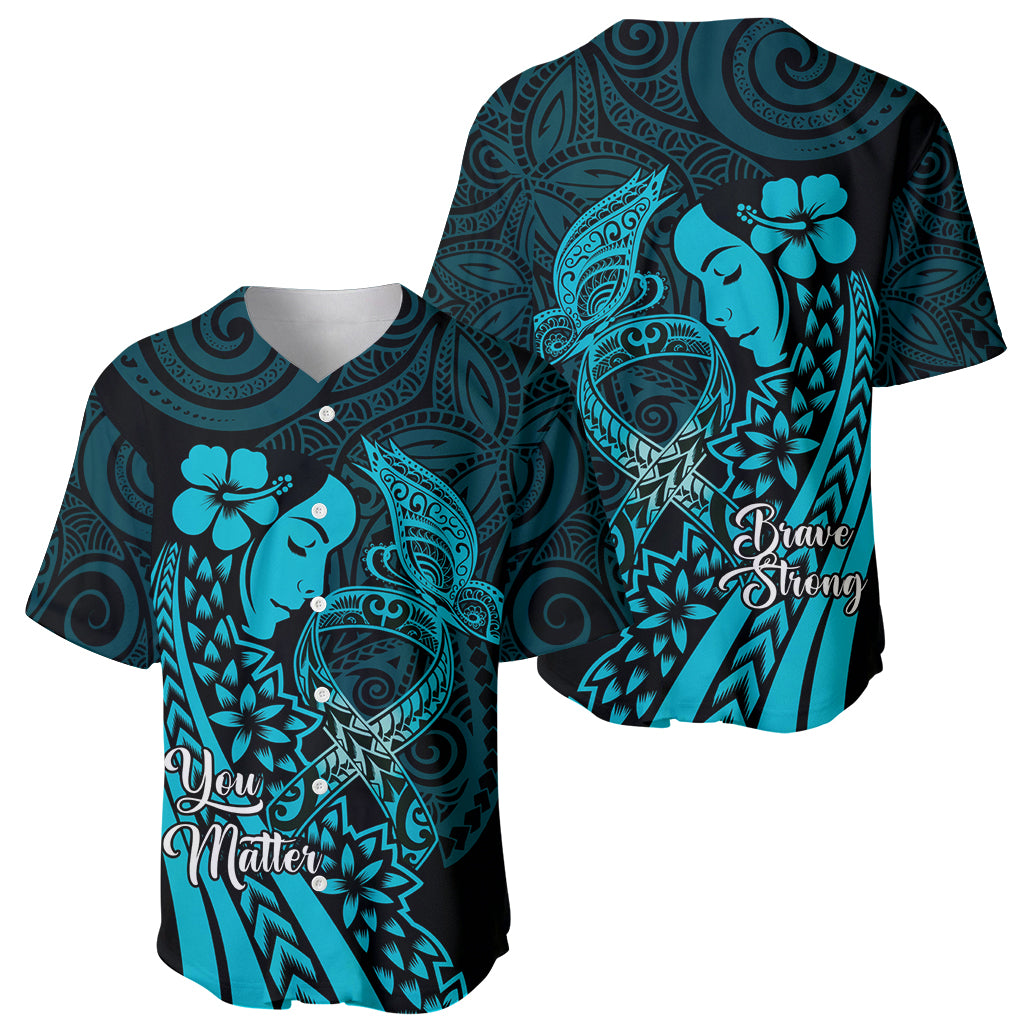 Polynesia World Ovarian Cancer Day Baseball Jersey You Matter Polynesian Women LT14 - Polynesian Pride