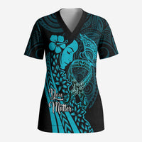 Polynesia World Ovarian Cancer Day Scrub Top You Matter Polynesian Women LT14 Adult Teal - Polynesian Pride