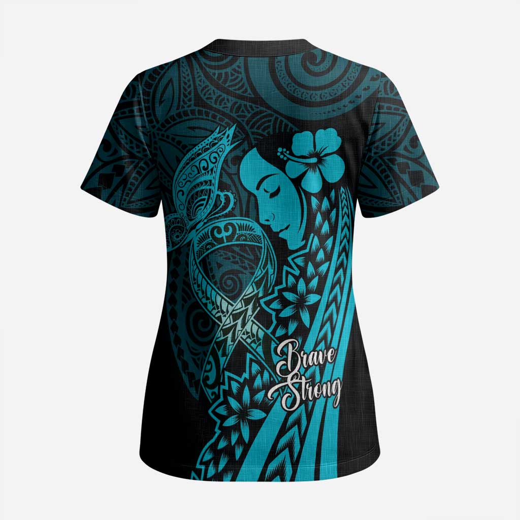 Polynesia World Ovarian Cancer Day Scrub Top You Matter Polynesian Women LT14 - Polynesian Pride