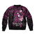 Polynesia Breast Cancer Awareness Bomber Jacket Pink Ribbon No One Fights Alone - Black