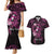 Polynesia Breast Cancer Awareness Couples Matching Mermaid Dress and Hawaiian Shirt Pink Ribbon No One Fights Alone - Black