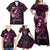 Polynesia Breast Cancer Awareness Family Matching Off Shoulder Maxi Dress and Hawaiian Shirt Pink Ribbon No One Fights Alone - Black