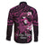 Polynesia Breast Cancer Awareness Family Matching Puletasi and Hawaiian Shirt Pink Ribbon No One Fights Alone - Black