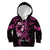 Polynesia Breast Cancer Awareness Kid Hoodie Pink Ribbon No One Fights Alone - Black