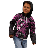 Polynesia Breast Cancer Awareness Kid Hoodie Pink Ribbon No One Fights Alone - Black LT14 - Polynesian Pride