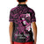 Polynesia Breast Cancer Awareness Kid Polo Shirt Pink Ribbon No One Fights Alone - Black