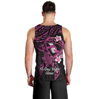 Polynesia Breast Cancer Awareness Men Tank Top Pink Ribbon No One Fights Alone - Black LT14 - Polynesian Pride