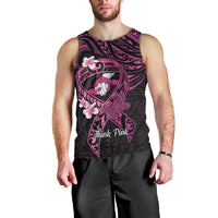 Polynesia Breast Cancer Awareness Men Tank Top Pink Ribbon No One Fights Alone - Black LT14 - Polynesian Pride