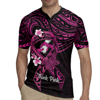 Polynesia Breast Cancer Awareness Rugby Jersey Pink Ribbon No One Fights Alone - Black LT14 - Polynesian Pride