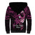 Polynesia Breast Cancer Awareness Sherpa Hoodie Pink Ribbon No One Fights Alone - Black