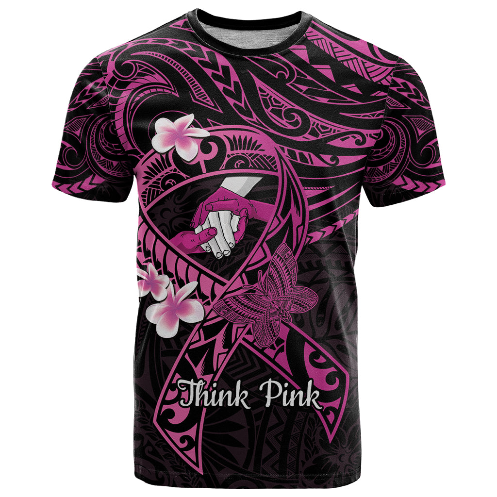 Polynesia Breast Cancer Awareness T Shirt Pink Ribbon No One Fights Alone - Black LT14 Black - Polynesian Pride
