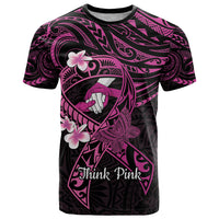 Polynesia Breast Cancer Awareness T Shirt Pink Ribbon No One Fights Alone - Black LT14 Black - Polynesian Pride