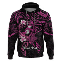 Polynesia Breast Cancer Awareness Zip Hoodie Pink Ribbon No One Fights Alone - Black LT14 Pullover Hoodie Black - Polynesian Pride