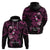 Polynesia Breast Cancer Awareness Zip Hoodie Pink Ribbon No One Fights Alone - Black