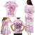 Polynesia Breast Cancer Awareness Family Matching Puletasi and Hawaiian Shirt Pink Ribbon No One Fights Alone - White