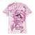 Polynesia Breast Cancer Awareness Family Matching Puletasi and Hawaiian Shirt Pink Ribbon No One Fights Alone - White